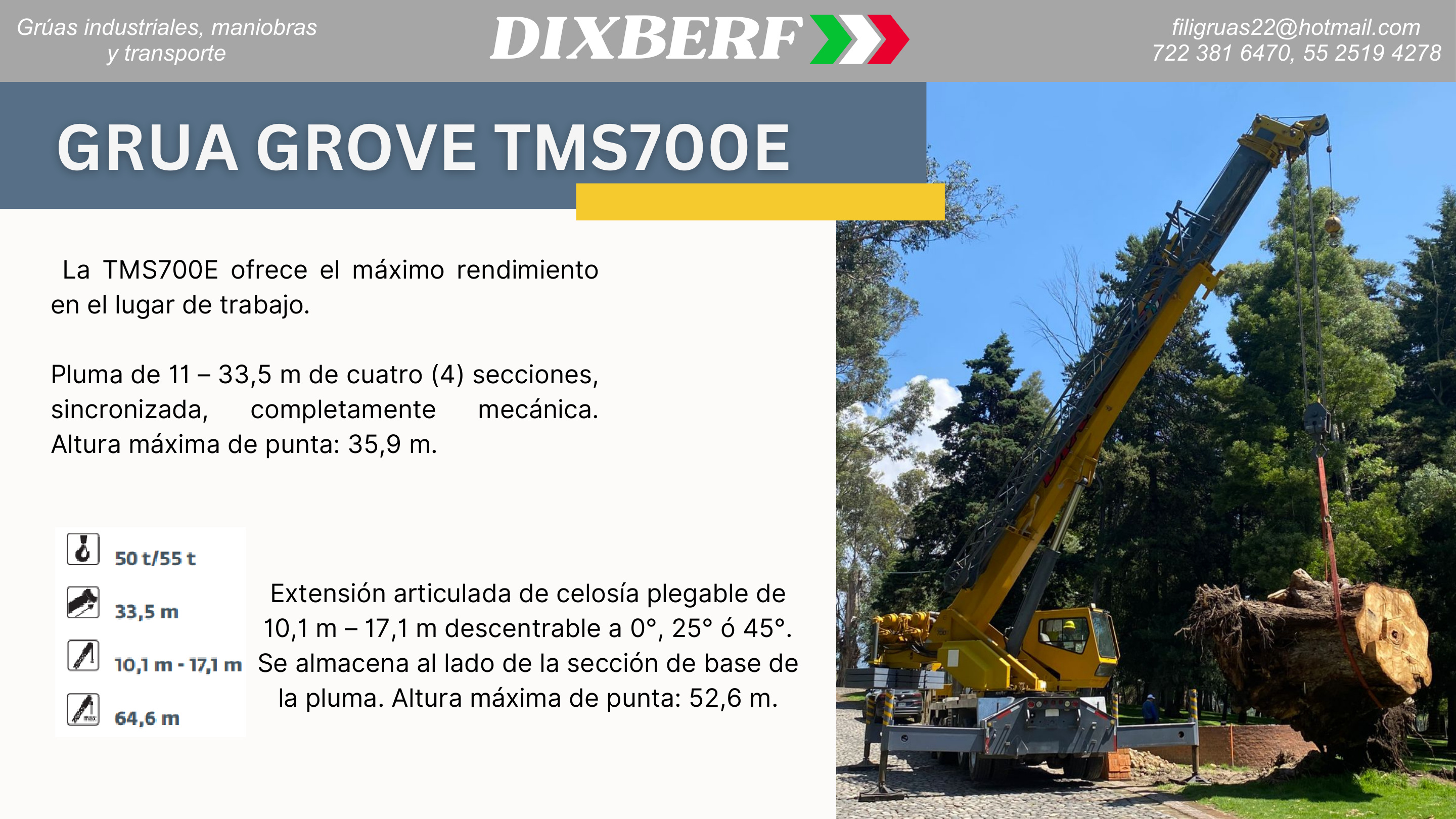 Grúa Grove TMS700E de DIXBERF